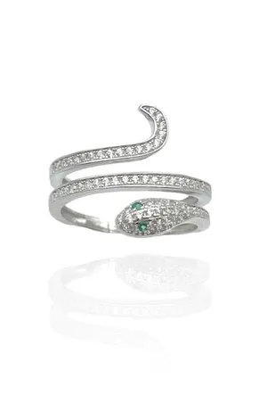 Кольцо «Snake» в белом серебре