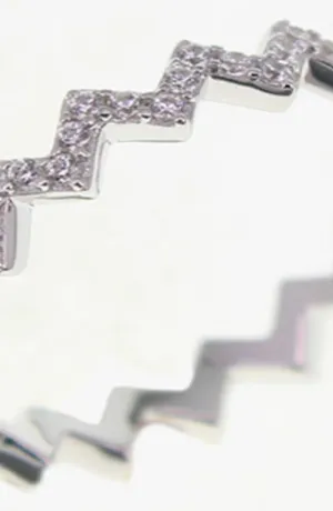 Inel "Zig Zag" clasic alb